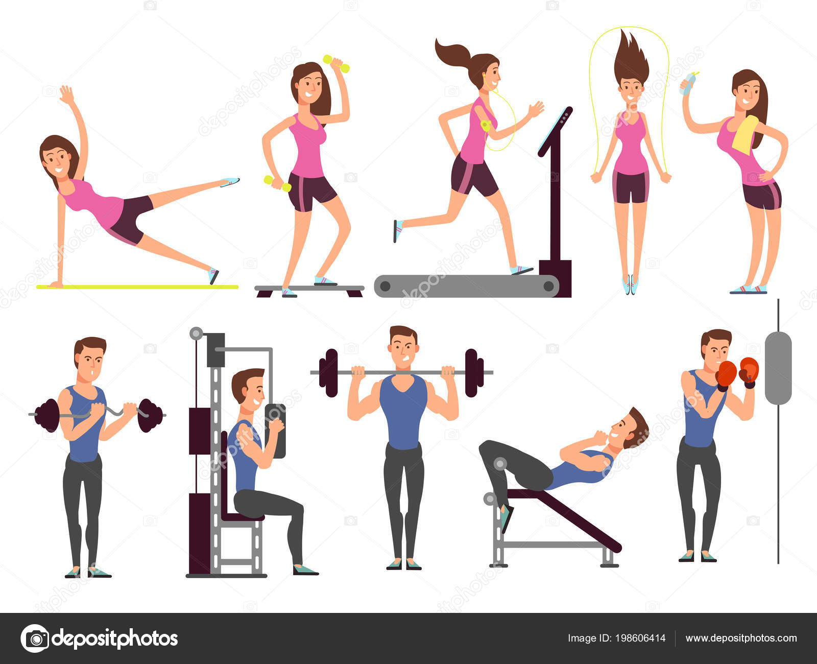 Super Pictures: body pump | Gym exercises, body pump workout vector set CL-63