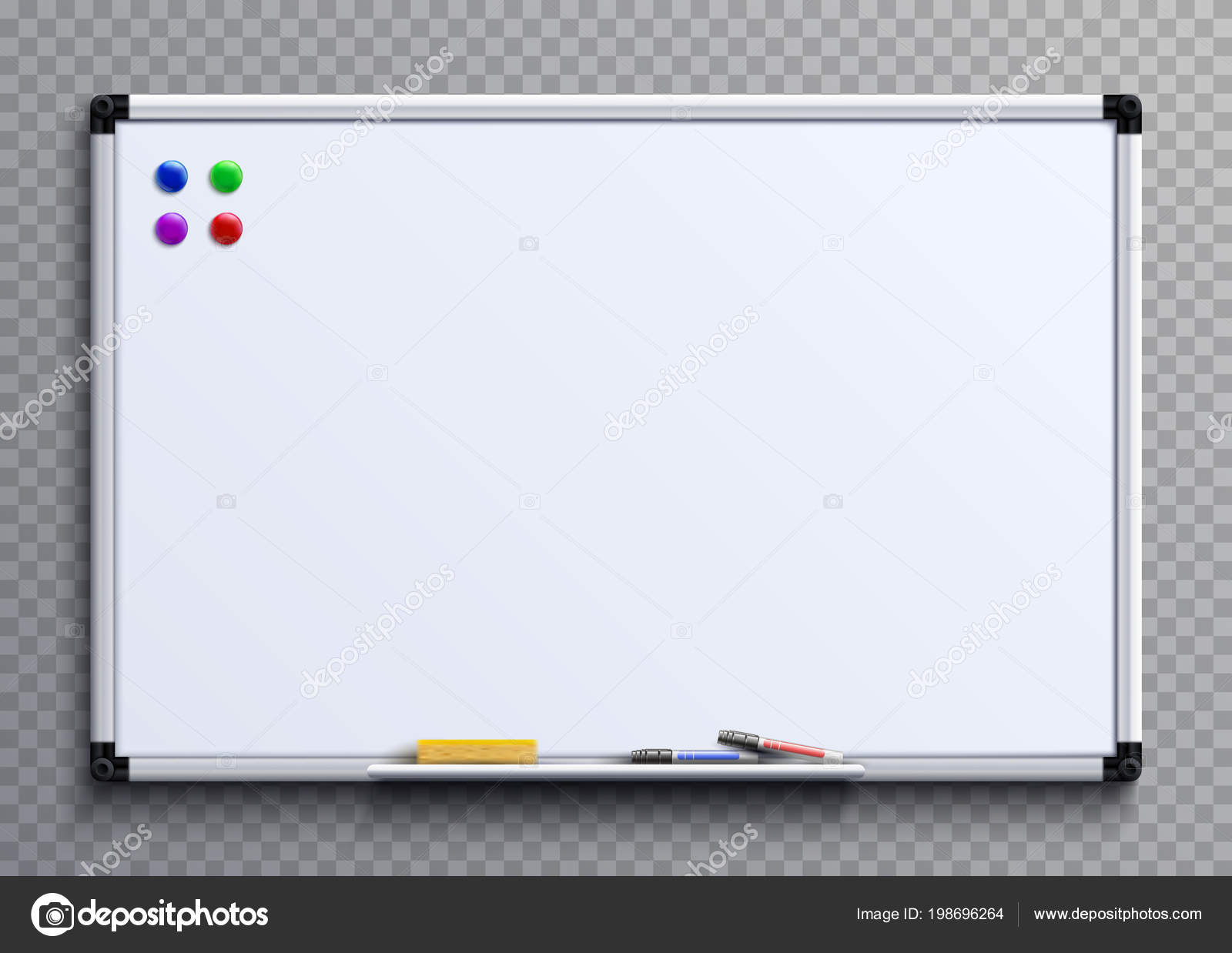 Download Empty Whiteboard With Marker Pens And Magnets Business Presentation Office White Board Isolated Vector Mockup Stock Vector Royalty Free Vector Image By C Microone 198696264