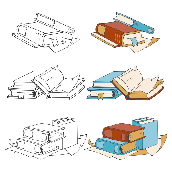 Doodle, hand drawn sketch books icons and coloring elements with samples