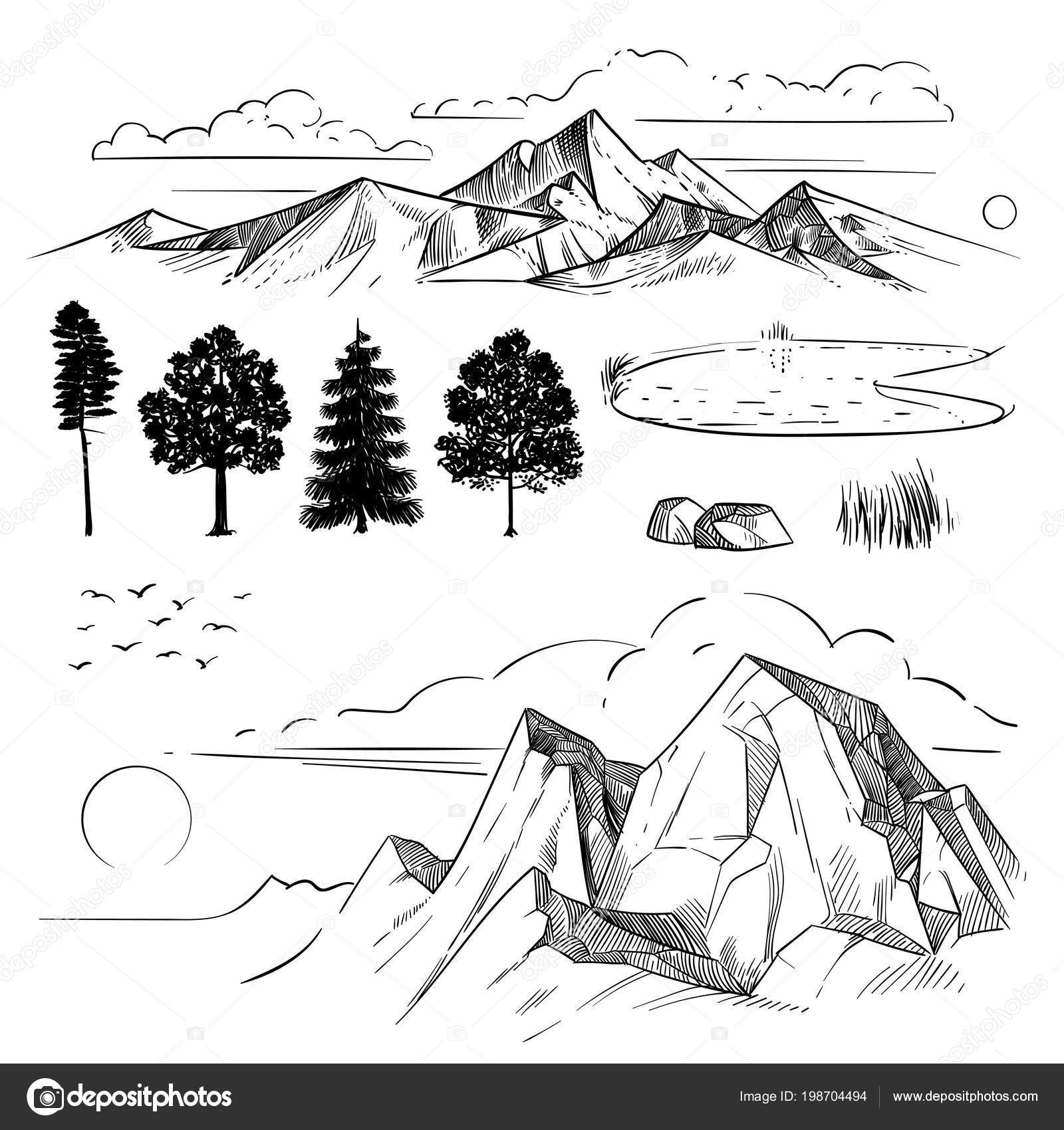 Featured image of post Mountain Range Drawing Black And White