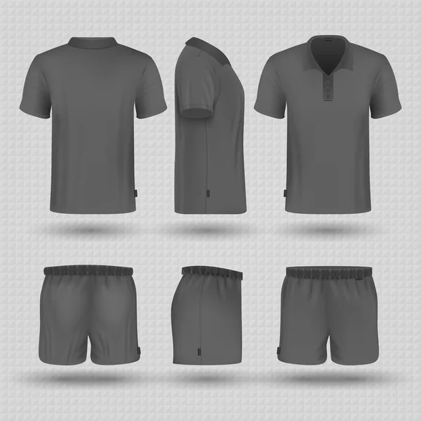 Download T-shirt mockup set, front, side, back view. — Stock Vector ...
