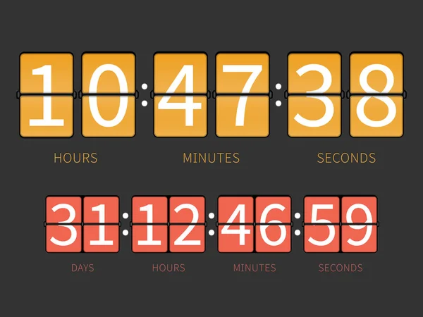 Colorful flip countdown timer, hourly schedule