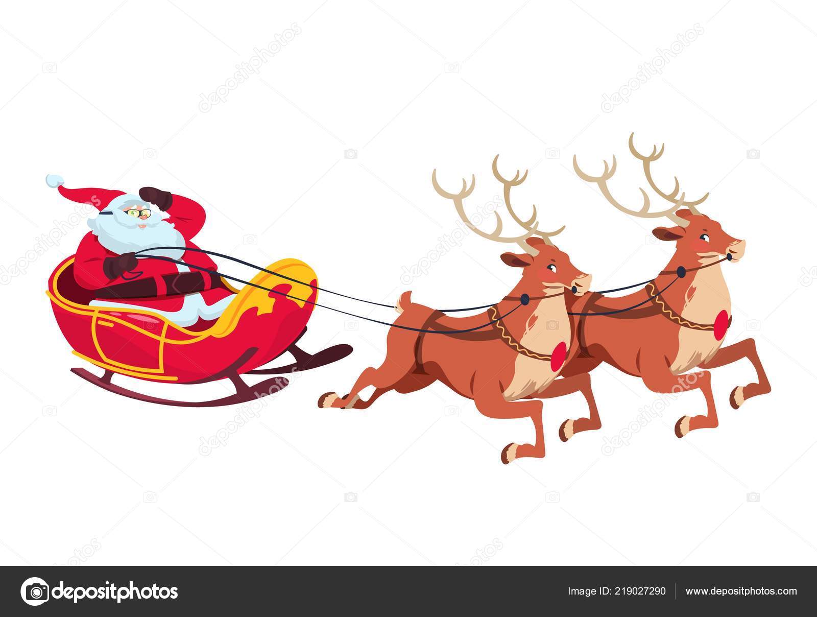 Babbo Natale Sulla Slitta Con Le Renne Personaggi Dei