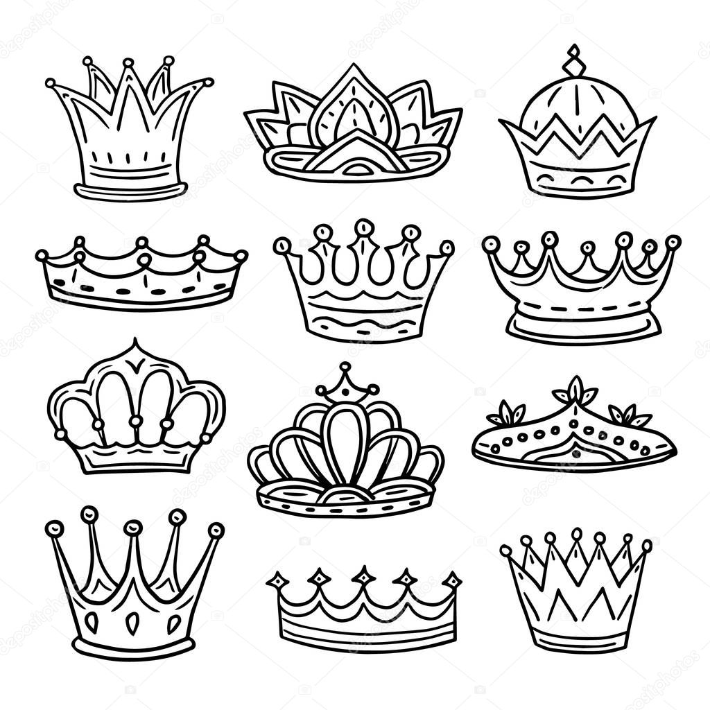 手绘带皇冠的公主简笔画设计图__动漫人物_动漫动画_设计图库_昵图网nipic.com