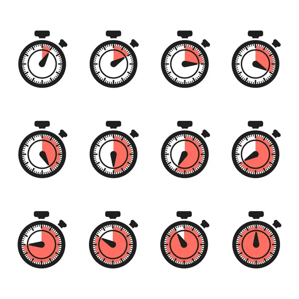 Timer icons vector. Stopwatch set isolated on white background