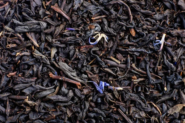 Torr Med Frukt Och Blomma Kronblad Som Bakgrund Ovanifrån — Stockfoto