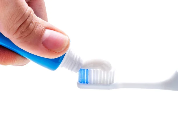 Toothpaste Toothbrush Isolated White Background — Stock Photo, Image