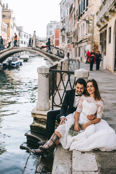 Beautiful married  couple on the street of Venice
