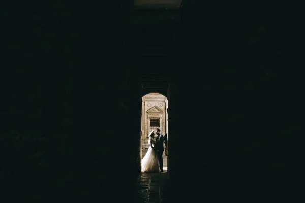 Gyönyörű Házaspár Utcán Velence — Stock Fotó