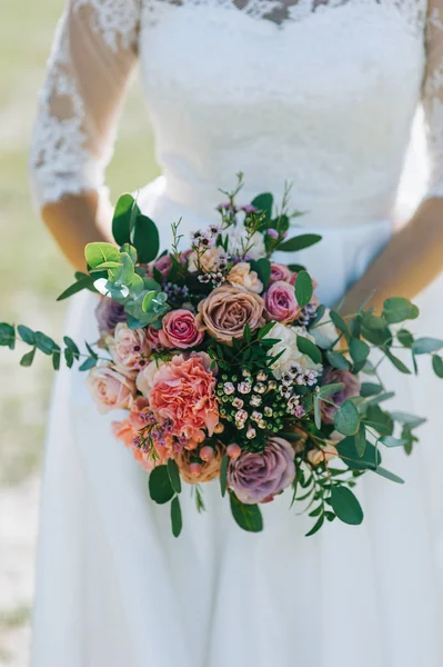 Ramo Hermoso Boda Las Manos Novia —  Fotos de Stock