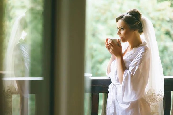 Bella Sposa Del Mattino Prima Del Matrimonio — Foto Stock