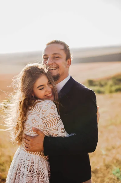 Portrait Couples Tendresse Amour Nature Montagnes — Photo