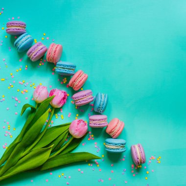 Lale ve macaron kurabiye