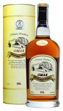 Venedik - Haziran 2018. Tayvan viski Omar Sherry fıçı 70cl, % 46'sı Vol şişe.