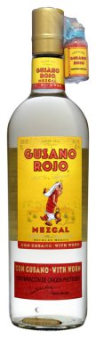 VENICE - JUNE 2018. Bottle of Mezcal Gusano Rojo 1 liter, 40%Vol. clipart