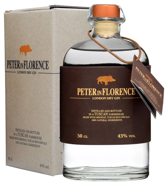 Fonte Venice Italy May 2019 Bottle Gin Peter Florence London — Stock Photo, Image