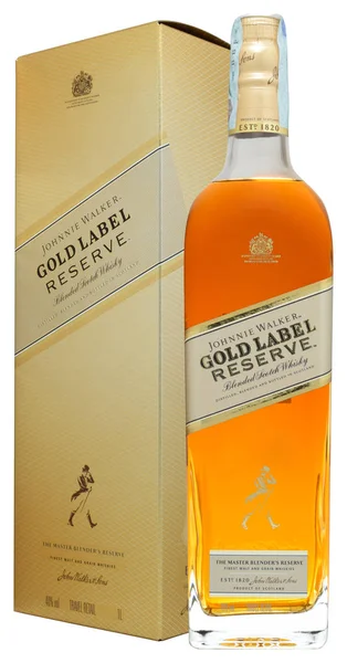 Venice Italien October 2019 Flaske Whisky Johnnie Walker Gold Label - Stock-foto