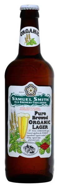 Венеция Италия Сентябрь 2020 Bottle English Beer Samuel Smith Pure — стоковое фото