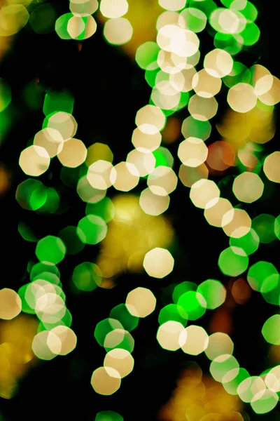 Groene Gouden Bokeh Kleurrijke Feestelijke Achtergrond — Stockfoto