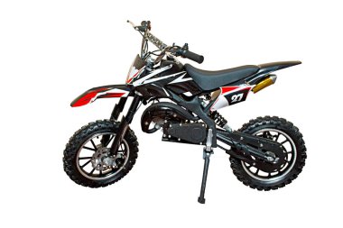 İzole kırmızı motosiklet. Scooter beyaz arka plan üzerinde.
