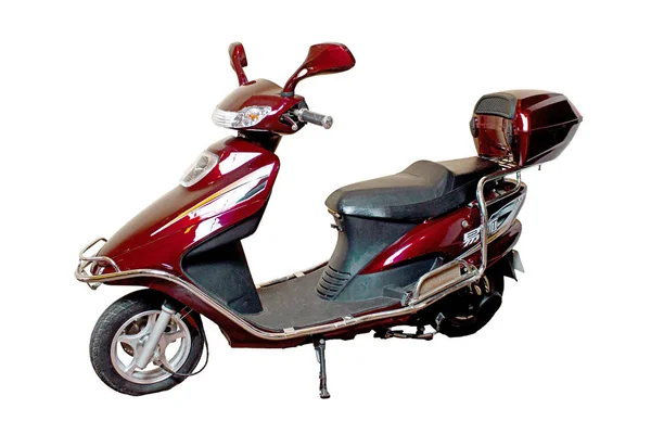 Zole Kırmızı Motosiklet Scooter Beyaz Arka Plan Üzerinde — Stok fotoğraf