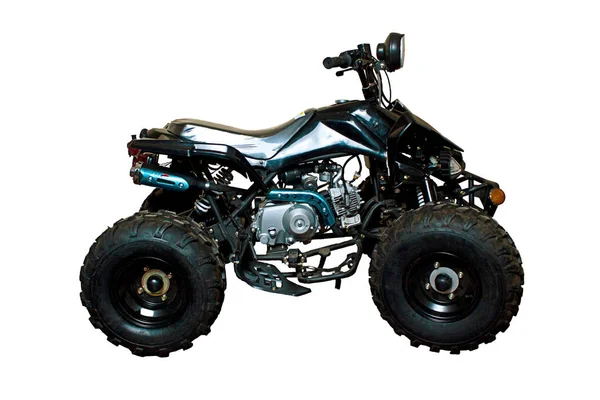 Red a-tv quad bike isolated, closed up view