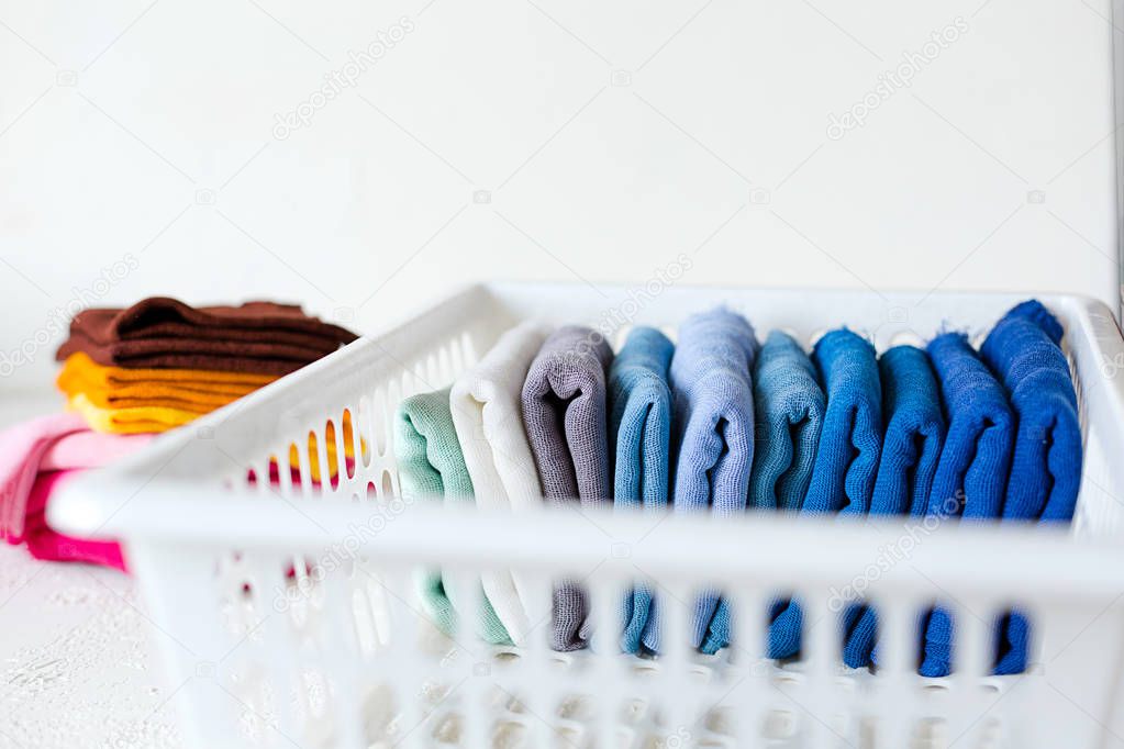 Keeping clothes at the box on white background