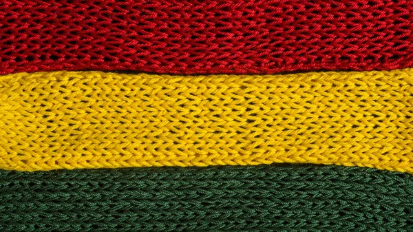 Knitted Fragments Flag Colors Red Green Yellow Stock Picture