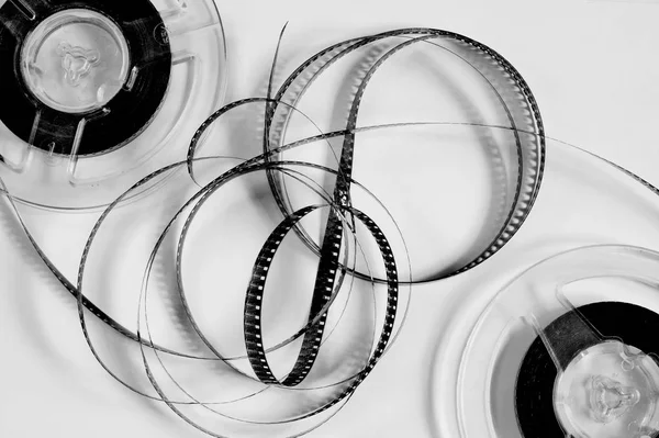 Old Reels Black White Film Amateur Motion Picture — Stock Photo, Image