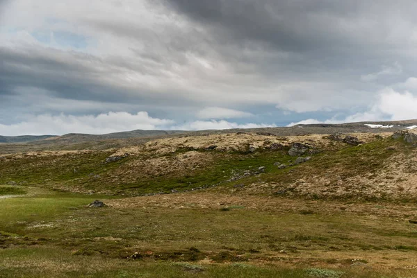 Berglandschap Langs Nationale Toeristische Route Aurlandstjellet Flotane West Noorwegen — Stockfoto