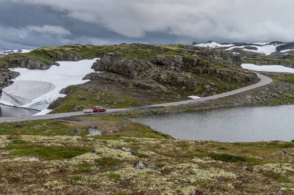 Mountain Landscape National Tourist Route Aurlandstjellet Flotan Bjorgavegen Western Norway — Stock Photo, Image
