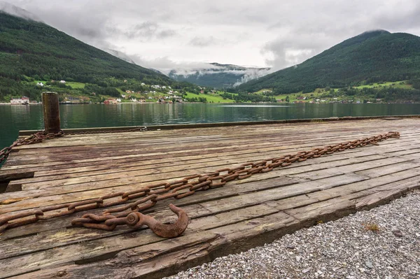 Blick Auf Kaupanger Und Sognefjord Kaupanger Ist Eine Stadt Sogndal — Stockfoto