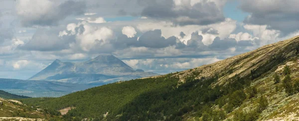 Veduta Della Montagna Storsolnkletten Dal Percorso Turistico Nazionale Rondane Norvegia — Foto Stock