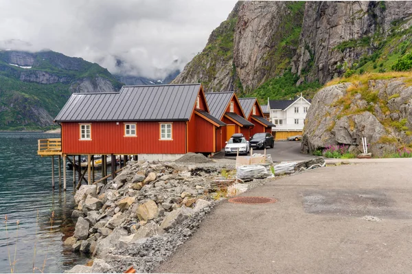 Aldeia Piscatória Tradicional Arquipélago Lofoten Condado Nordland Noruega Rota Turística — Fotografia de Stock