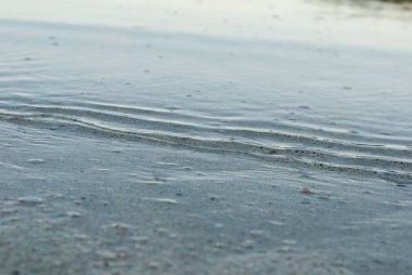 Küçük dalgalar üzerine sığ su şeffaf