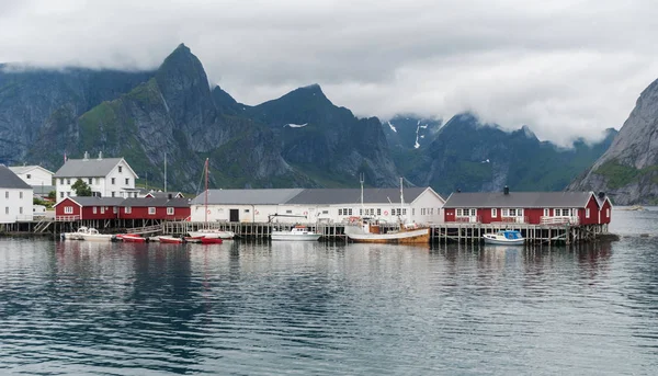 Aldeia Piscatória Tradicional Arquipélago Lofoten Condado Nordland Noruega Rota Turística — Fotografia de Stock