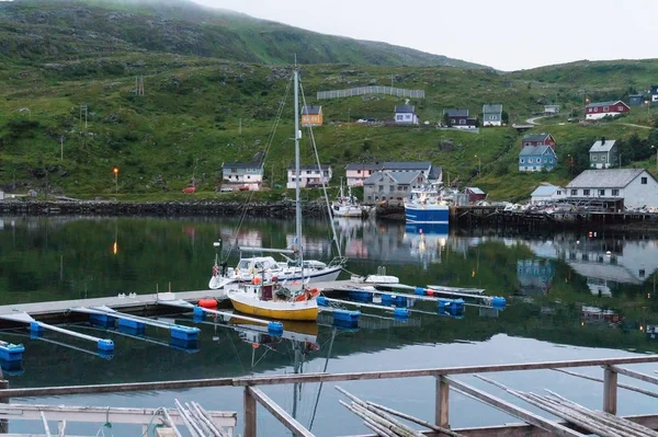 Berço Prateleira Madeira Para Secar Código Ilha Soroya Noruega — Fotografia de Stock