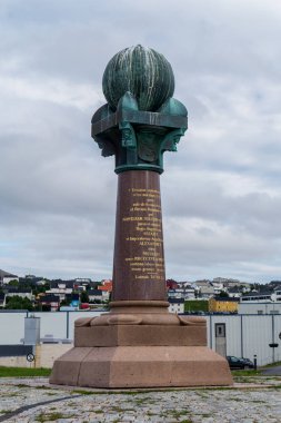 Hammerfest - 10 Ağustos: İstasyonu üzerinde 10 Ağustos 2017 Struve Geodetic ark Hammerfest, Norveç