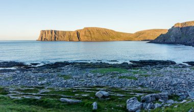 North Cape pelerin Northern Norway Mageroya Adası'nın kuzey kıyısında olduğunu