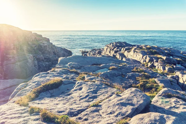 Una Costa Rocosa Del Mar Barents Isla Mageroyya Noruega — Foto de Stock