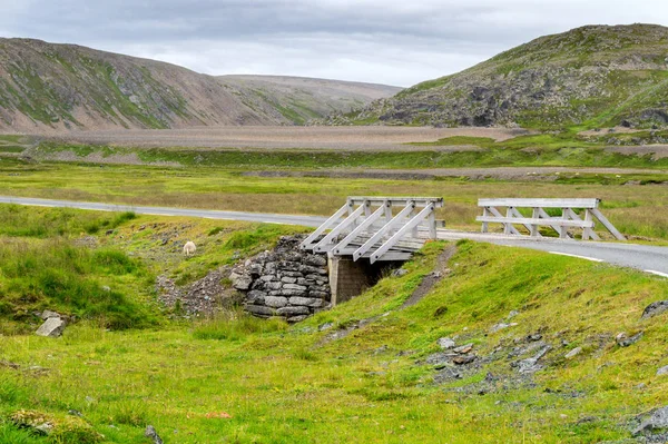 Skalnatá Krajina Podél Varanger Národní Turistické Trasy Provincii Finnmark Norsko — Stock fotografie