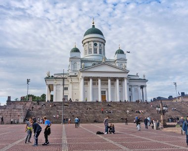Helsinki, Finlandiya - 20 Ağustos 2017: Helsinki Katedrali, Fince