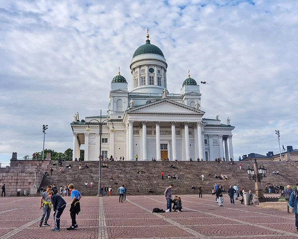 Helsinki, Finlandiya - 20 Ağustos 2017: Helsinki Katedrali, Fince