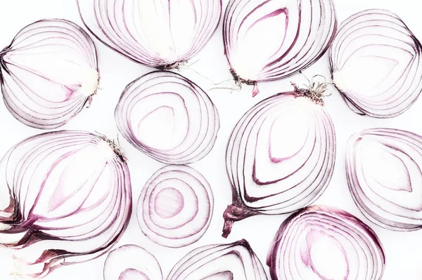 Sliced red onion on a white background — Stock Photo, Image