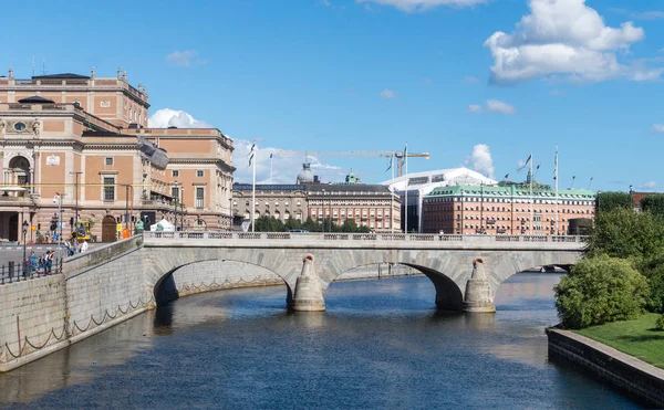 Cityscape van de oude stad in Stockholm, Zweden — Stockfoto