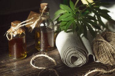 Kenevir yağı, tuval ve iplikler