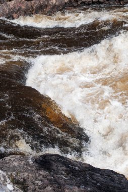 Bir nehrin fırtınalı akıntısı