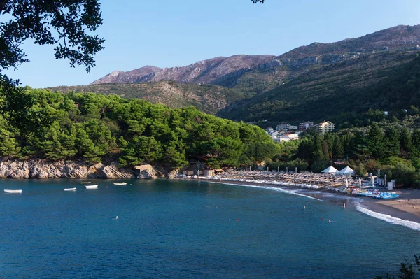 Lucice plajının manzara manzarası, Karadağ