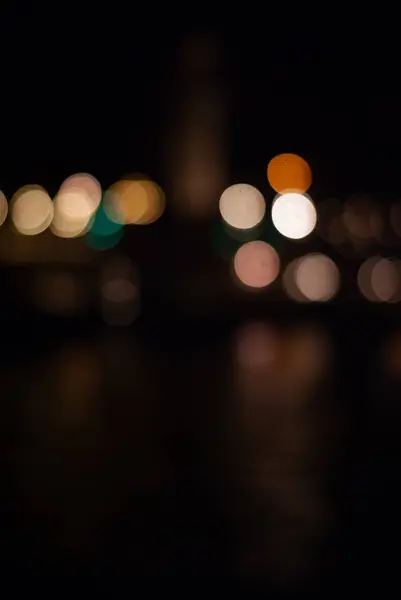 Licht Flecken Nacht Straße abstrakten Hintergrund — Stockfoto