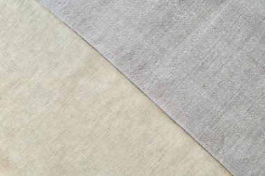 Eski ve modern keten kumaşın dokusu. Ev yapımı ve fabrika tekstili. Arkaplan